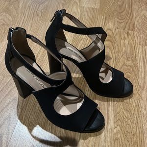 Antonio Melani Black Faux Suede Heels